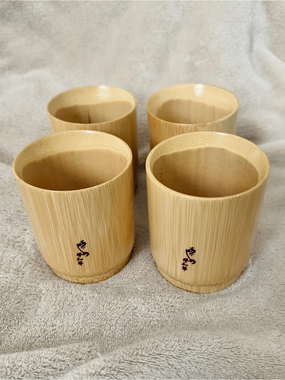 Japanese Tea Cups - Natural Bamboo Set of 4